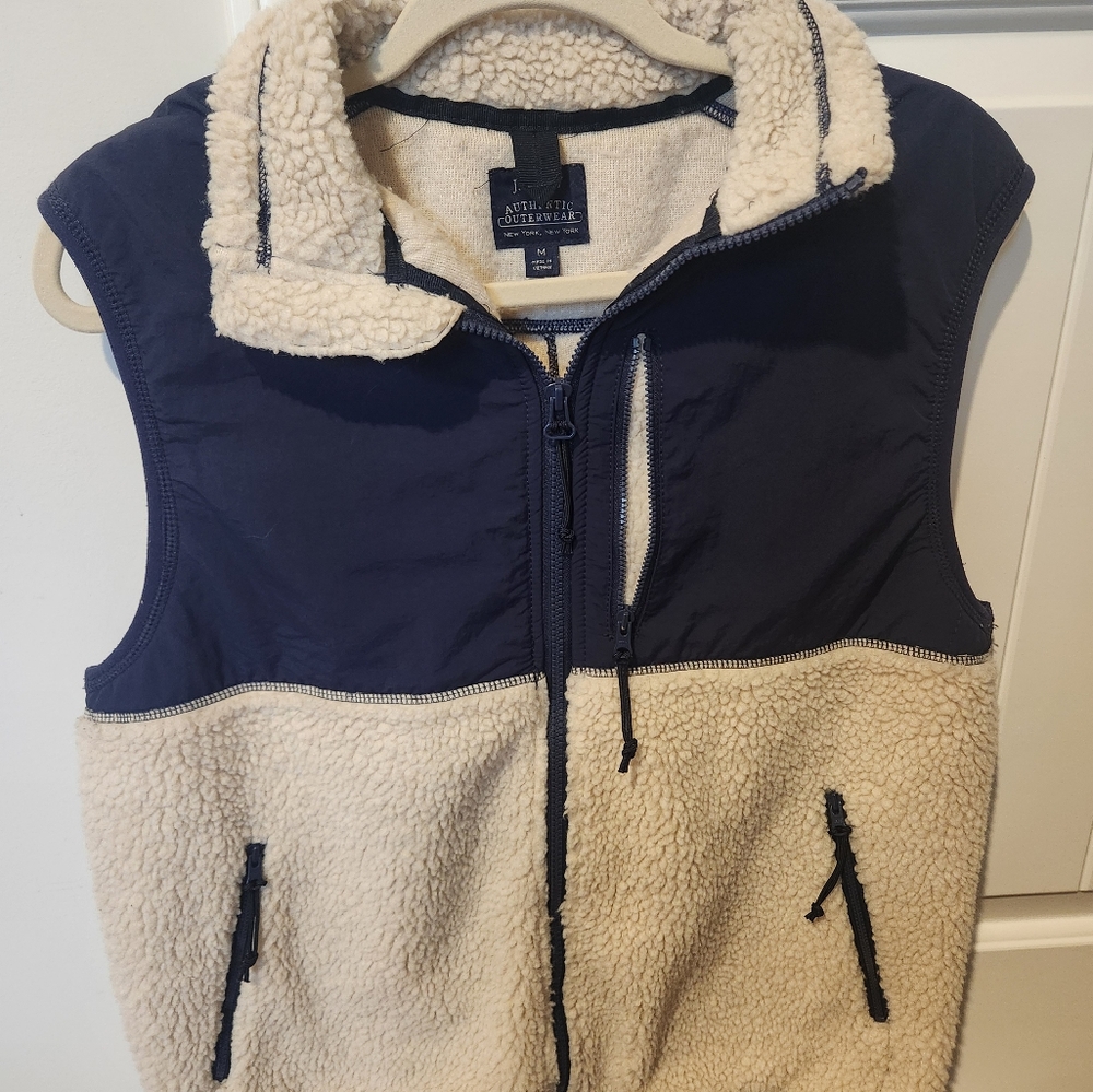 J CREW AUTHENTIC OUTERWEAR 2 TONE FLEECE VEST